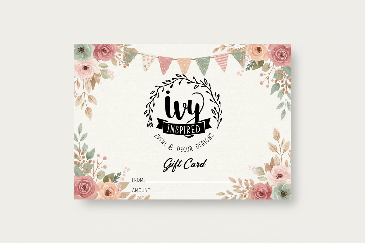 Ivy Inspired Gift Card with Logo and Bunting