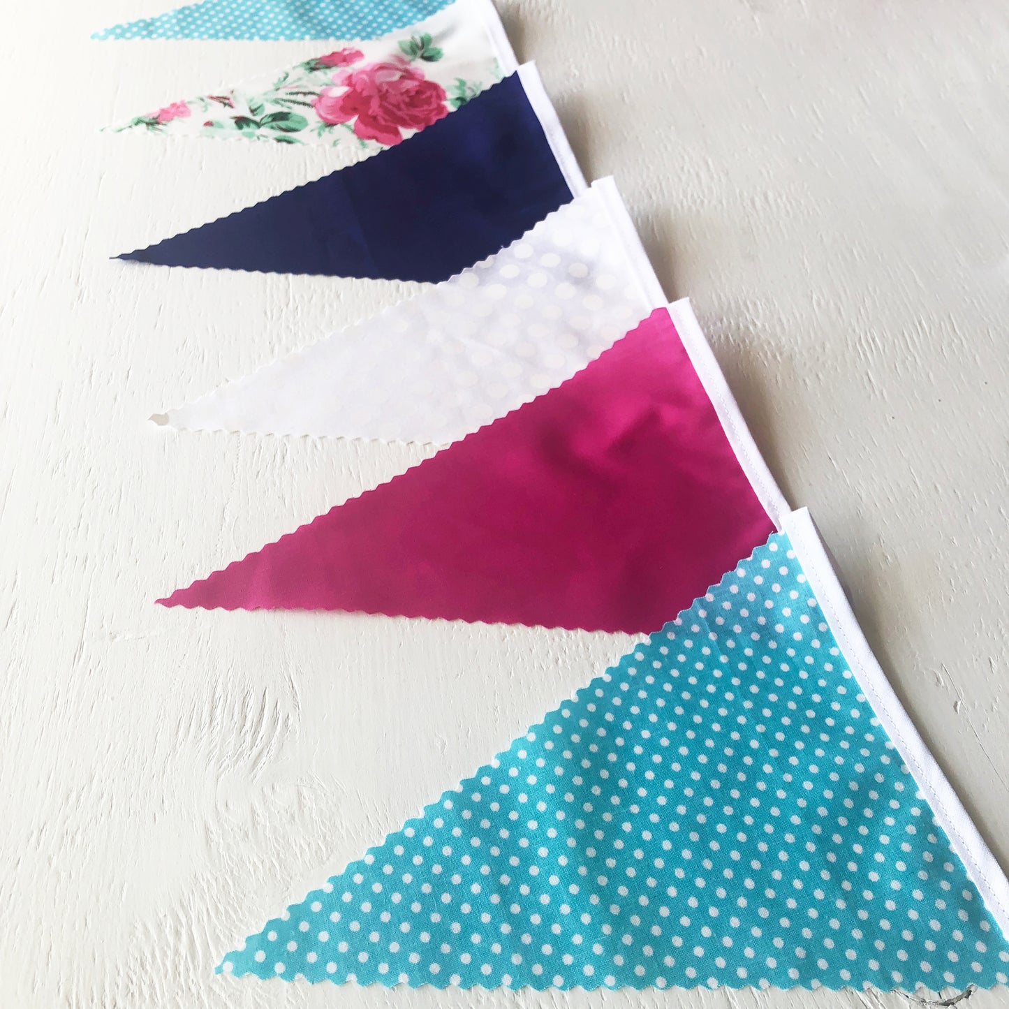 Raspberry Floral & Blue Mix