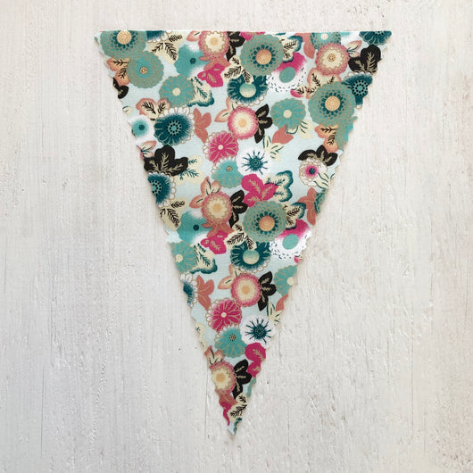 Mint Floral Flag