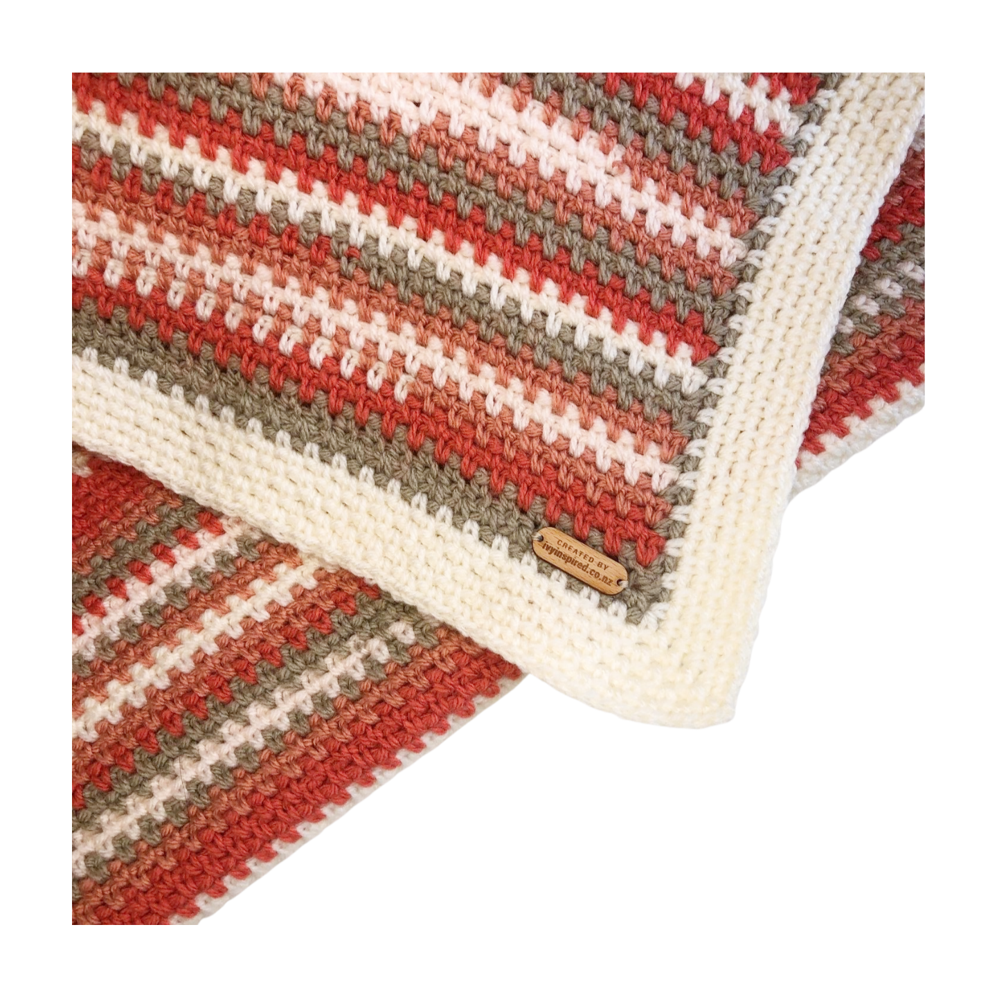 Terracotta Stripe Crochet Throw
