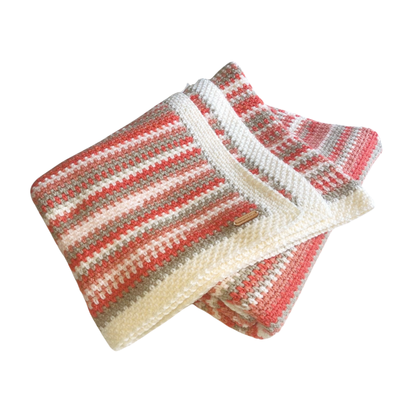 Terracotta Stripe Crochet Throw