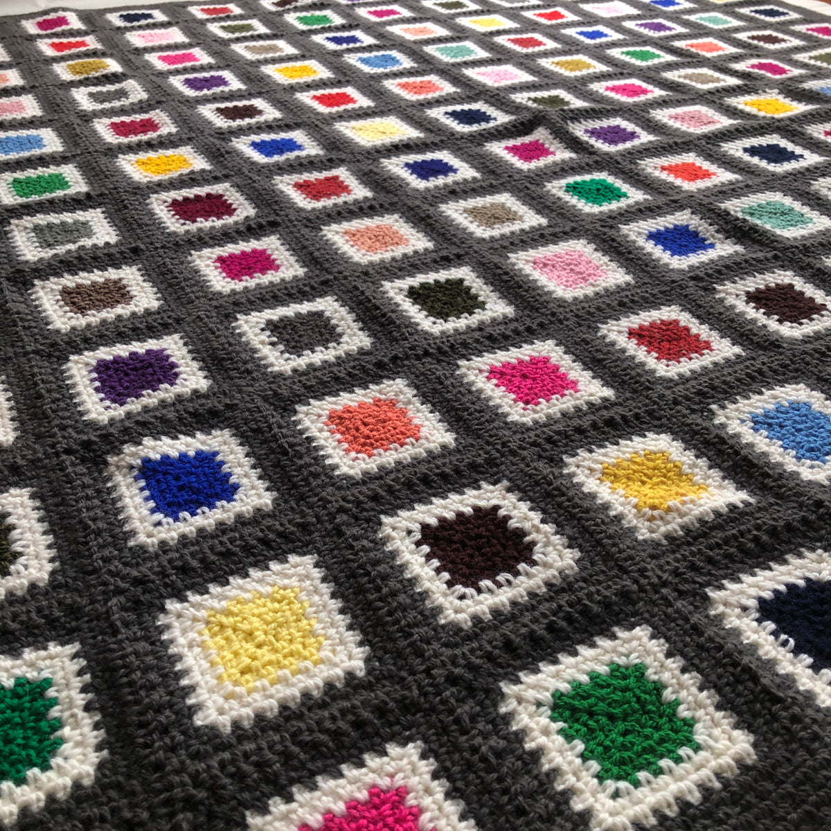 Stained Glass Granny Square Throw