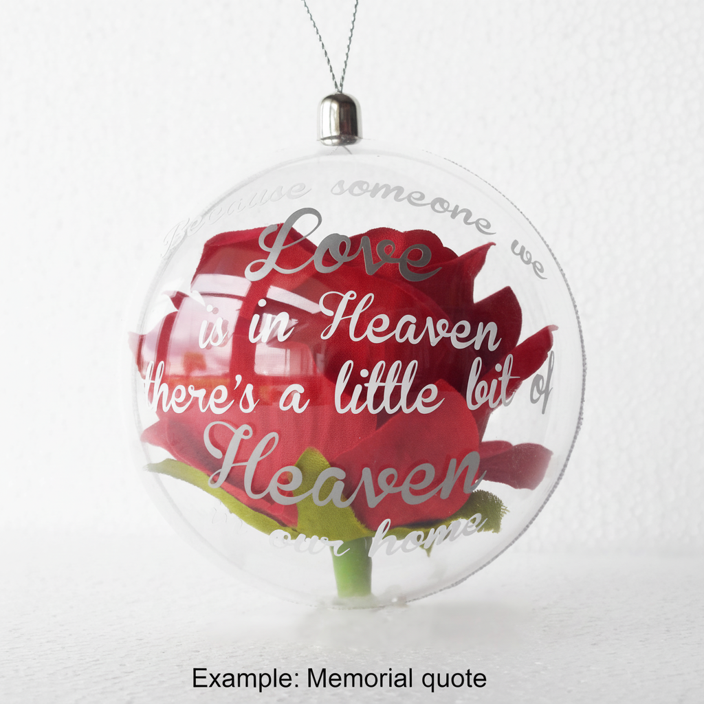 Memorial Globe with Red Rose