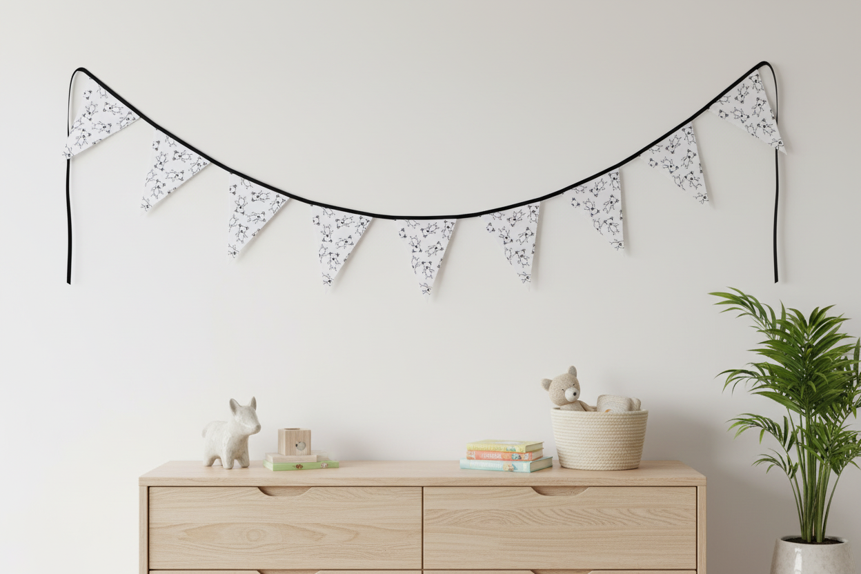 Teddy Bunting Modern Nursery Scene