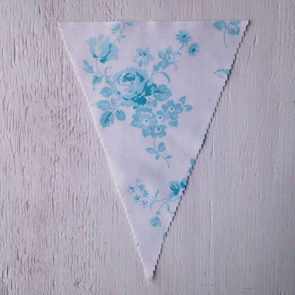 Aqua Floral Flag