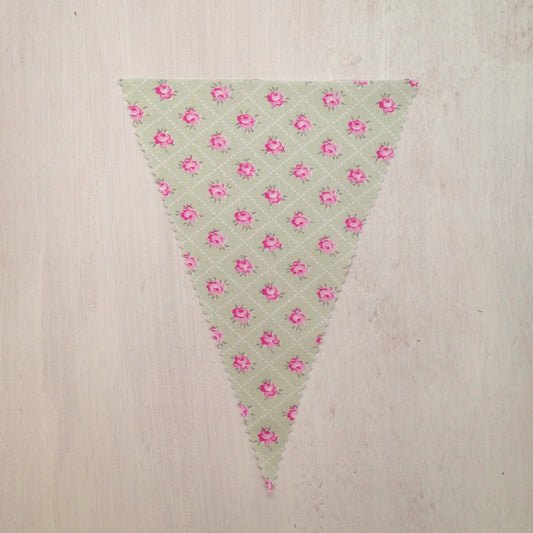 Green & Pink Pastel Mini Floral Flag