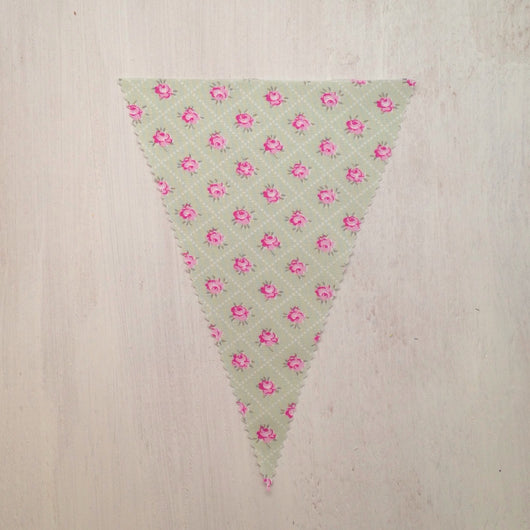Green & Pink Pastel Mini Floral Flag