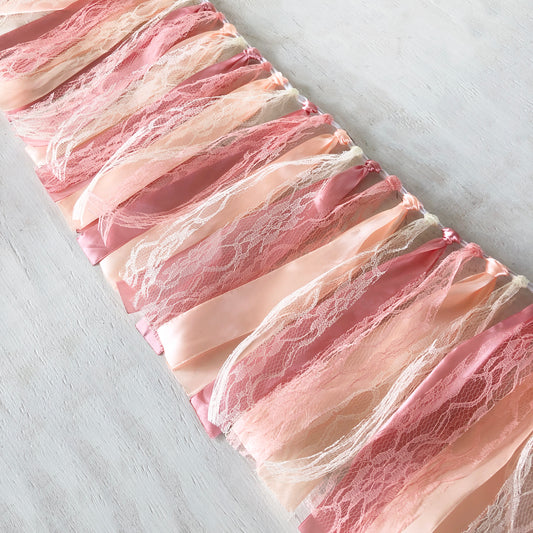 Peach Tones Ribbon Garland
