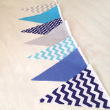 Grey Blue Chevron Flags