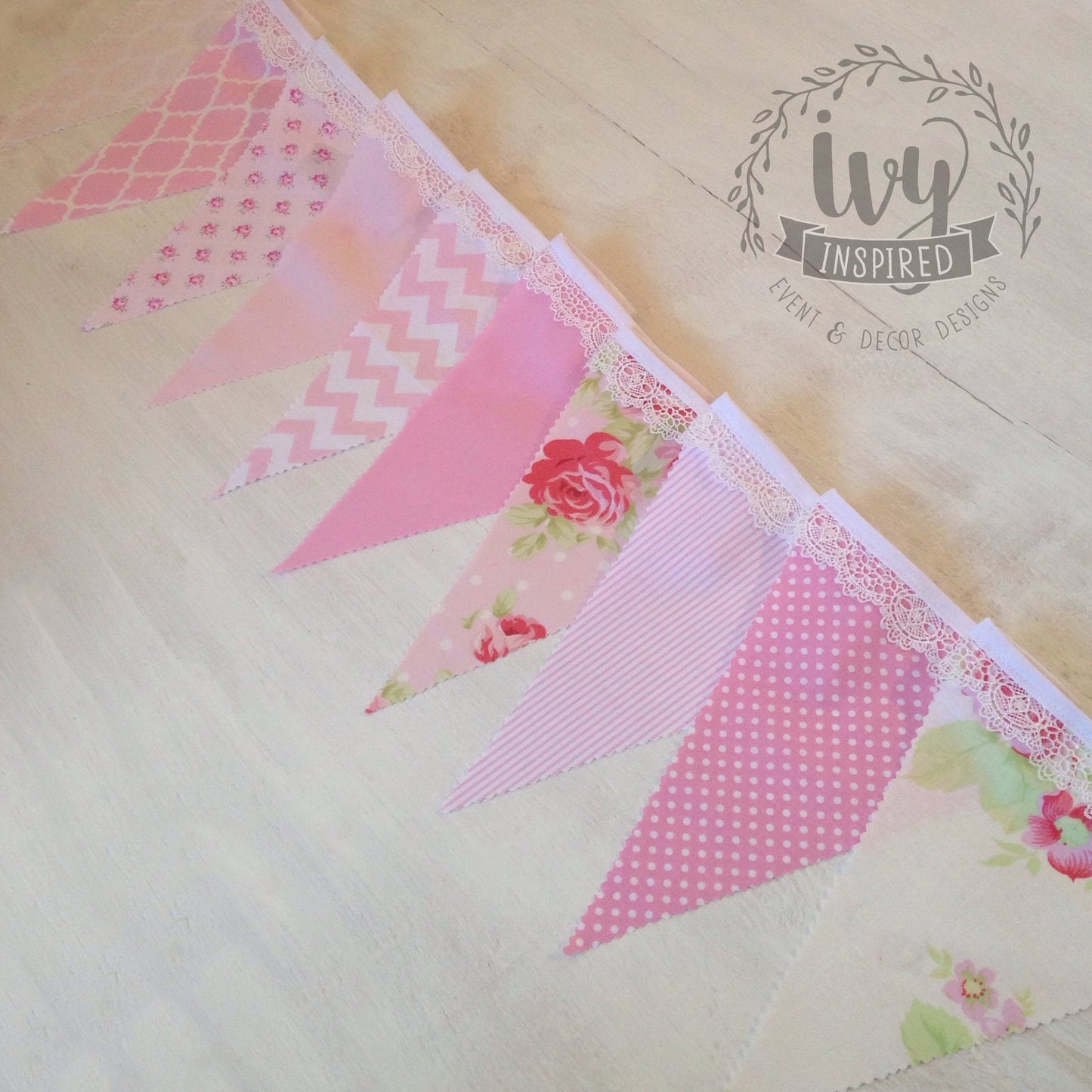 Pink Dot Floral Flag