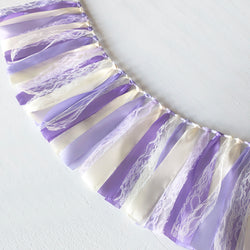 Lilac Purple & Ivory Ribbon Garland