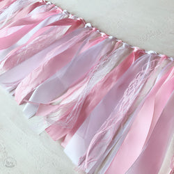 Pastel Pink & White Ribbon Garland