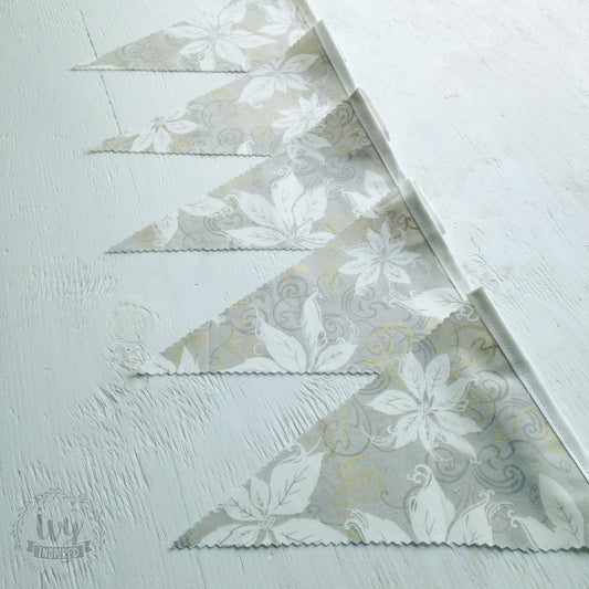 Cream Poinsettia Bunting