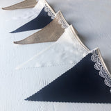 Hessian, Navy & Cream
