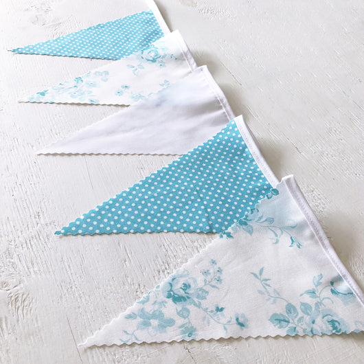 Teal Floral & Spots Bunting