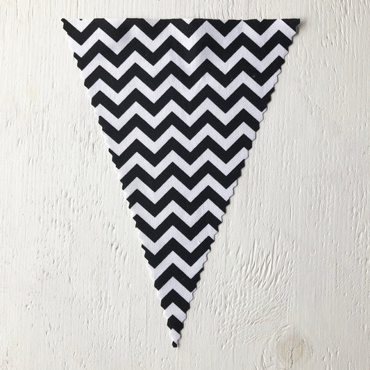 Black & White Chevron Flag