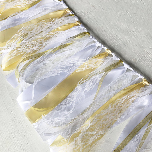 Gold & White Ribbon Garland