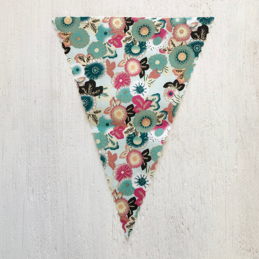 Mint Floral Flag