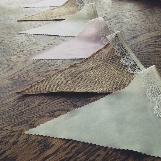Hessian, Pink & Cream