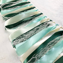 Green & Ivory Ribbon Garland