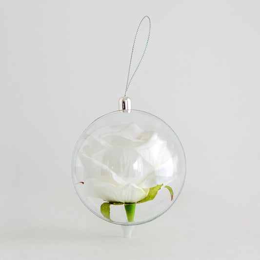 Rose Globe - White Rose 10cm