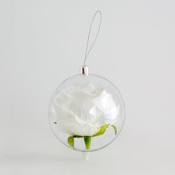 Rose Globe - White Rose 10cm