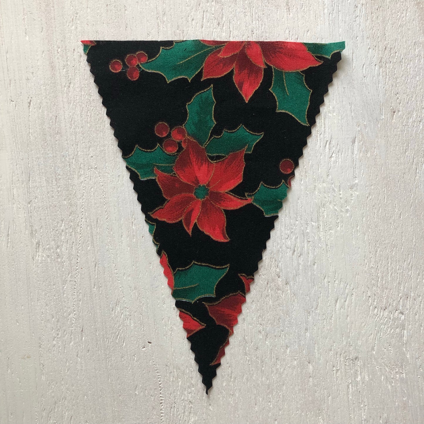 Red & Black Poinsettia with Gold Flag