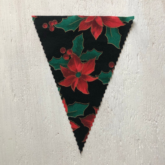 Red & Black Poinsettia with Gold Flag